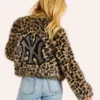 Jill Martin New York Yankees Leopard Fur Jacket