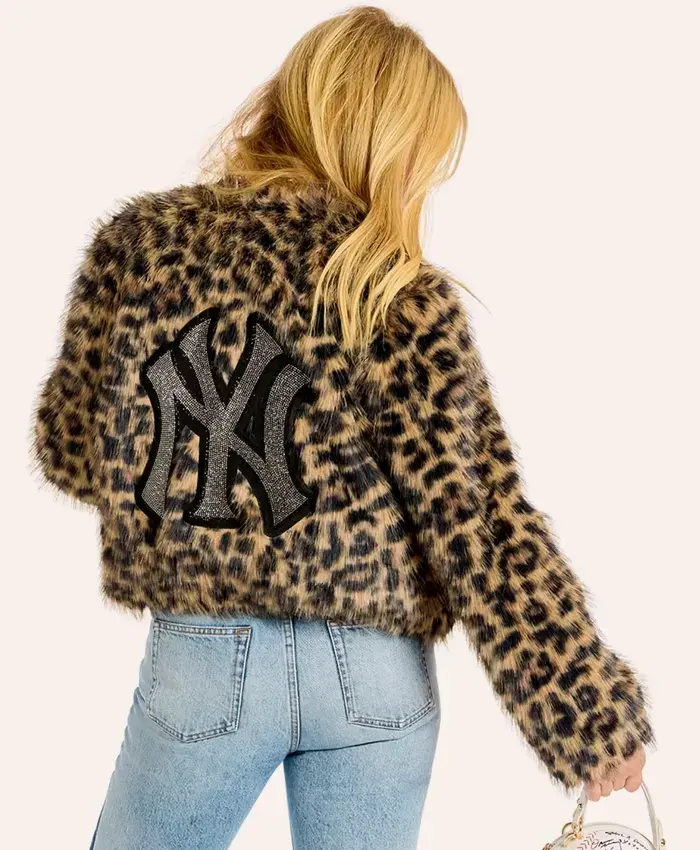 Jill Martin New York Yankees Leopard Fur Jacket