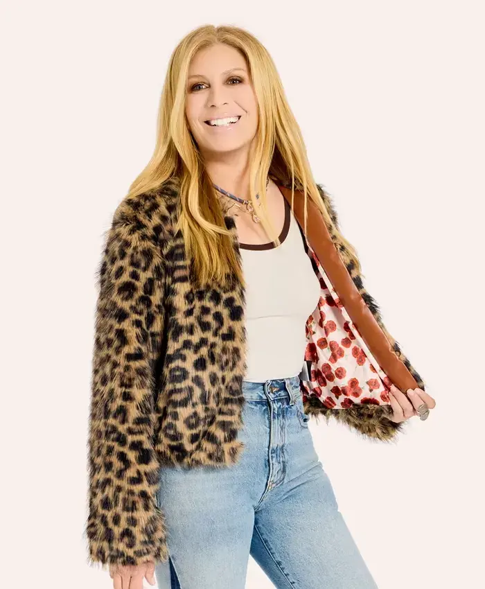 Jill Martin New York Yankees Leopard Fur Jacket