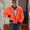Machine Gun Kelly Bullet Hole Orange Bomber Jacket