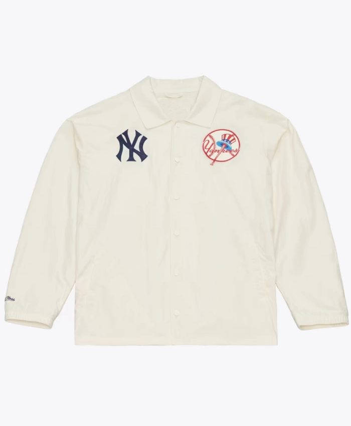 New York Yankees Cream Retro Root Coaches Jacket