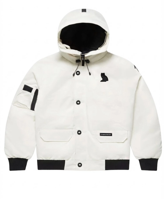 OVO Canada Goose Chilliwack White Owl Hooded Jacket For Sale