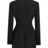 Rebecca Welton Ted Lasso Hannah Waddingham Black Pinstripe Blazer