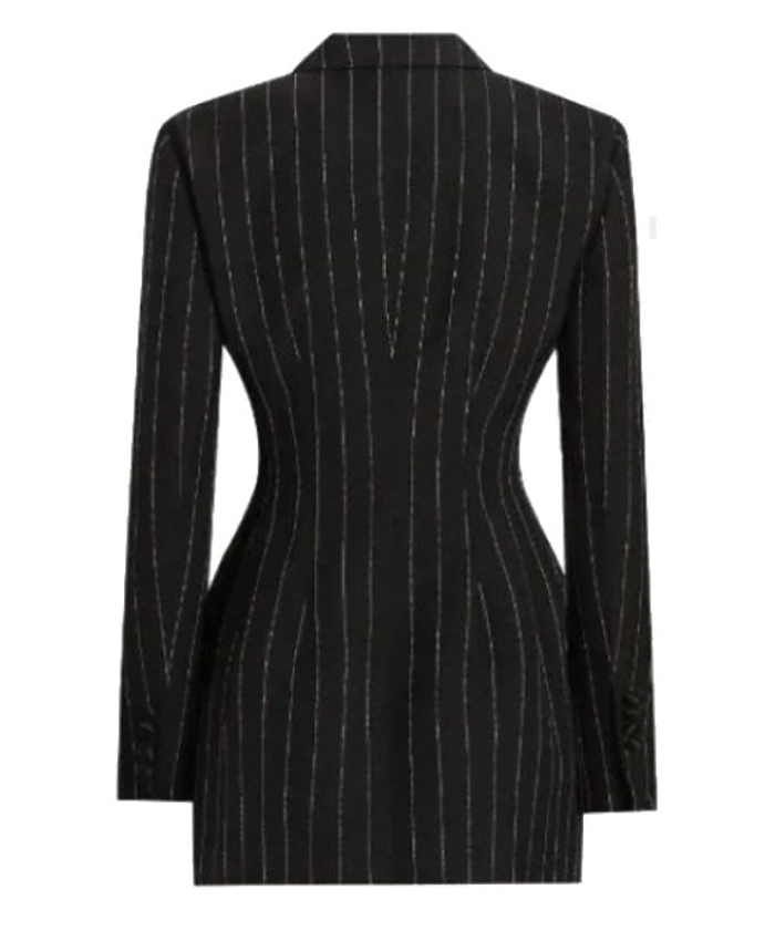 Rebecca Welton Ted Lasso Hannah Waddingham Black Pinstripe Blazer