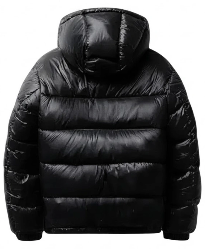 SUVENE Down Black Hooded Puffer Jacket