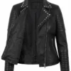Sally Mae Studded Black Leather Biker Jacket