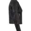 Sally Mae Studded Black Leather Biker Jacket For Sale