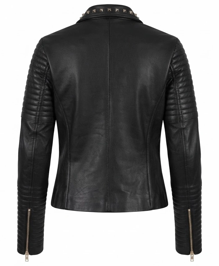 Sally Mae Studded Leather Biker Jacket
