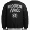Shop Brooklyn Nets Team Script Black Satin Jacket