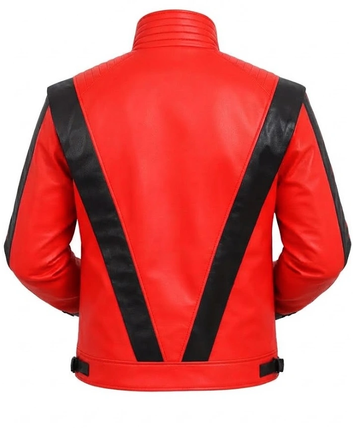 Shop Michael Jackson White Thriller Red Leather Jacket