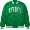 Shop Now Boston Celtics Green Full Snap Varsity Satin Jacket