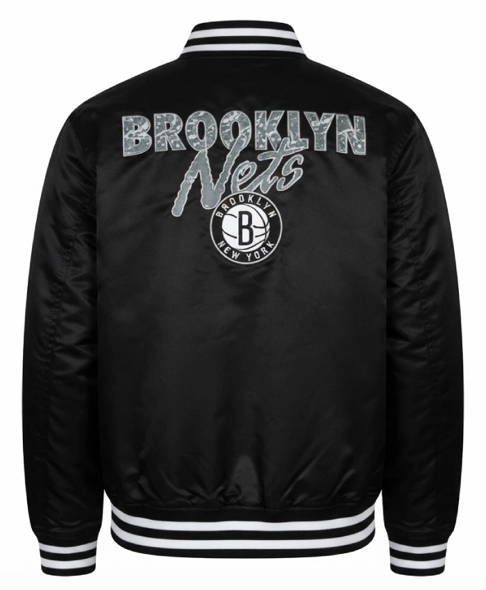 Shop Now Brooklyn Nets Team Script Satin Jacket