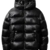 Shop SUVENE Down Black Hooded Puffer Jacket