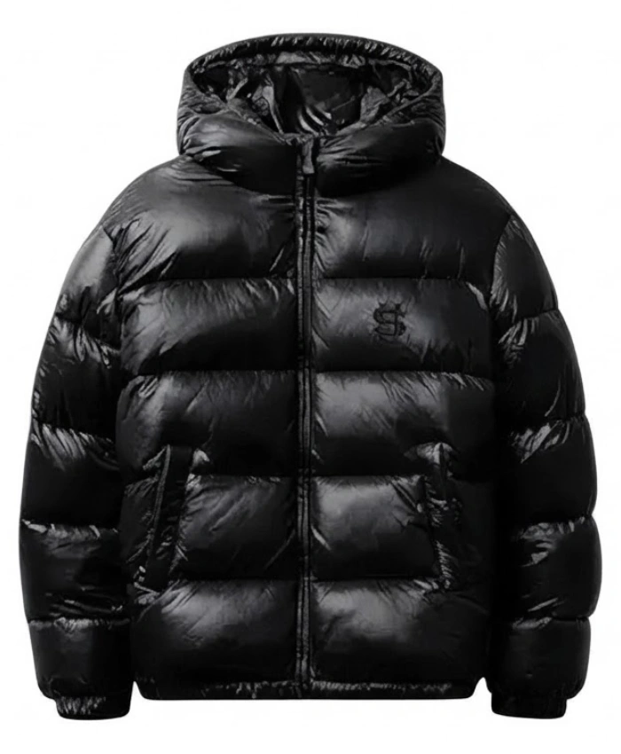 Shop SUVENE Down Black Hooded Puffer Jacket