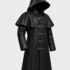 Steampunk Fisherman Halloween Gothic Leather Cosplay Costume Black Coat