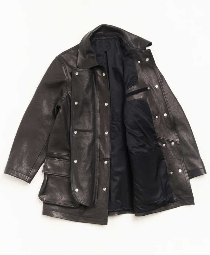 Stussy × Our Legacy Black Leather Jacket