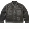 Supreme × True Religion Leather Trucker Black Jacket
