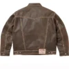 Supreme × True Religion Leather Trucker Brown Jacket