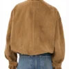 THE ATTICO Brown Suede Bomber Jacket