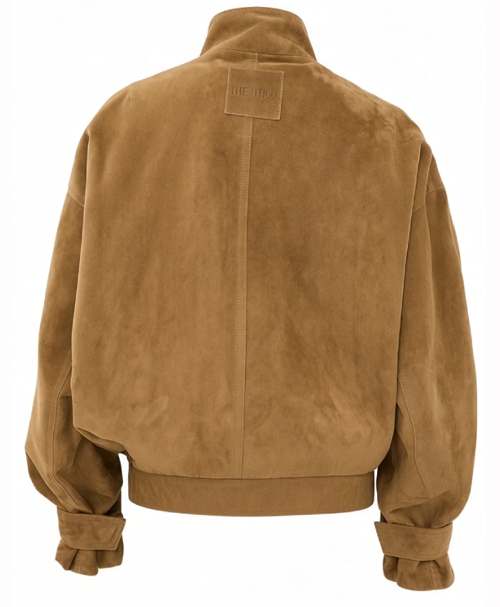 THE ATTICO Brown Suede Bomber Jacket For Womens