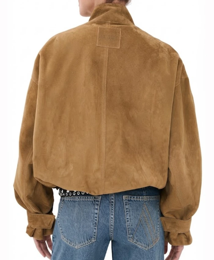 THE ATTICO Brown Suede Bomber Jacket