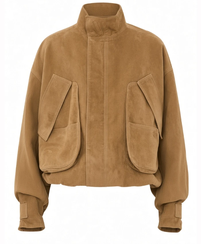THE ATTICO Brown Suede Jacket For Womens