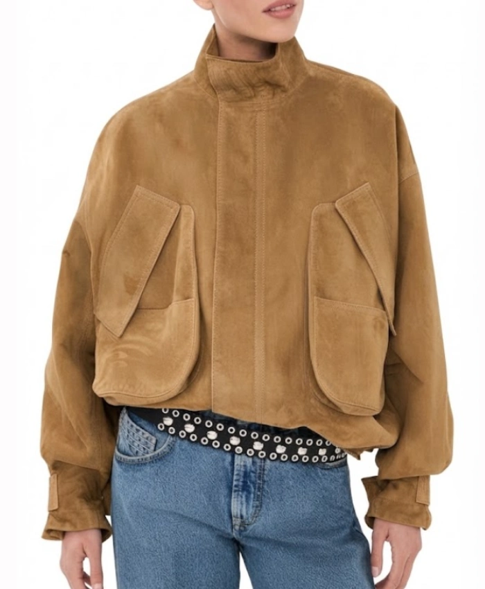 THE ATTICO Suede Bomber Jacket For Womens