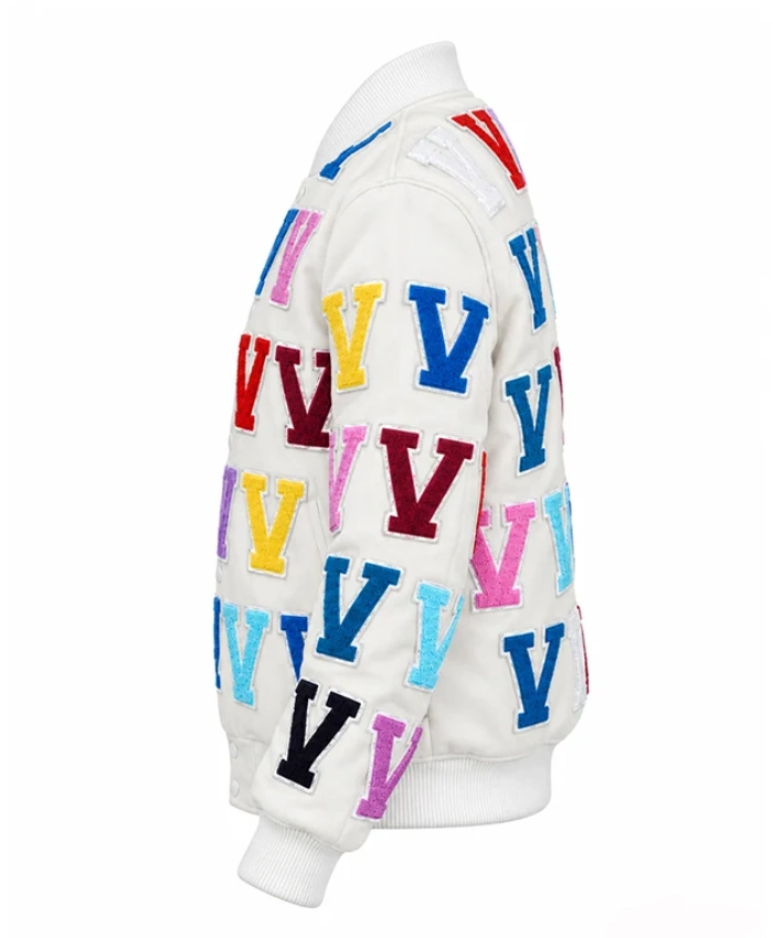 Tonight Show Jimmy Fallon Season 12 Immortal White Leather Varsity Jacket On Sale