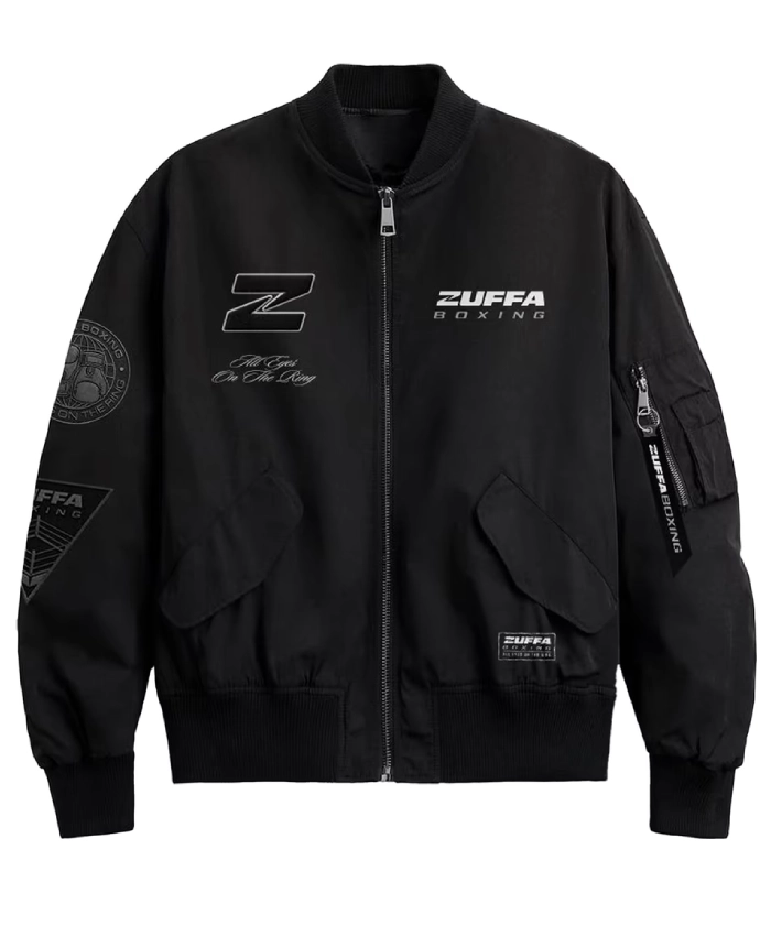 Zuffa Boxing Black Full Zip Bomber Jacket